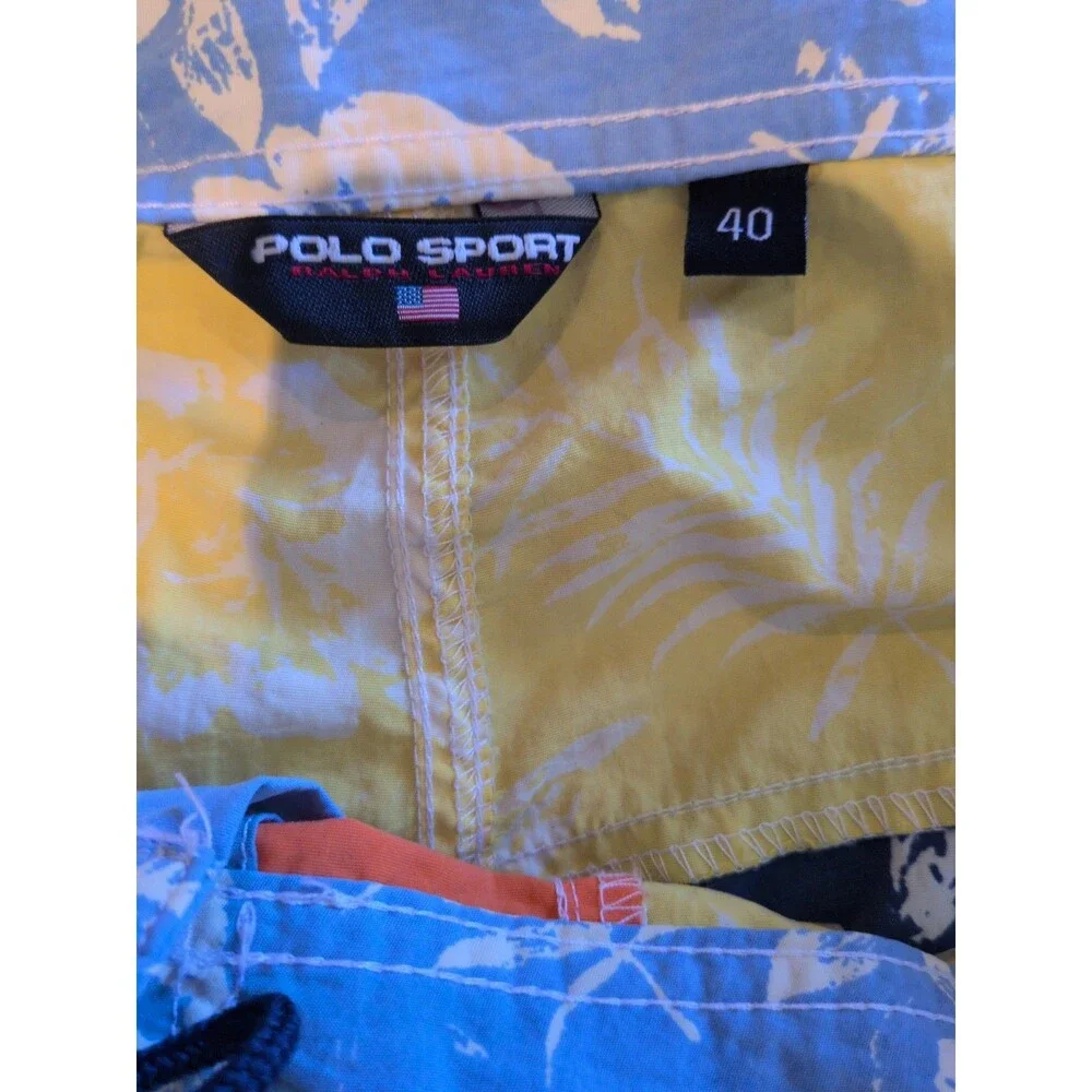 Ralph Lauren Polo Sport Men 40 Patchwork Floral Swim Trunks Shorts Color Block